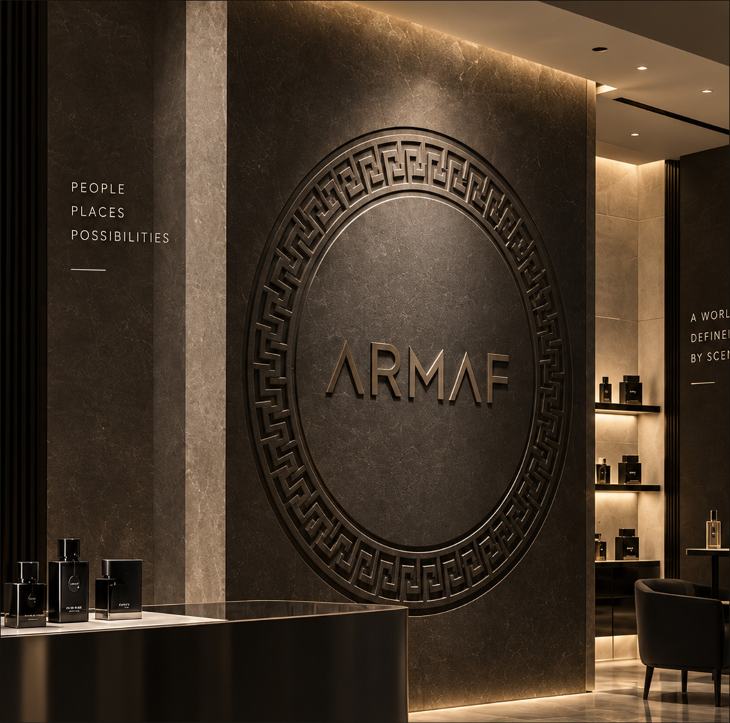 ARMAF monogram feature wall