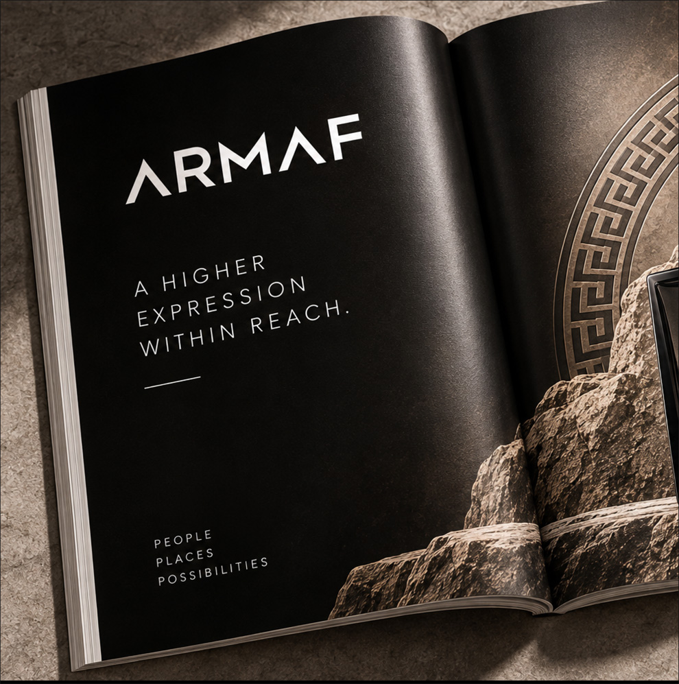 ARMAF brand guideline book and monogram
