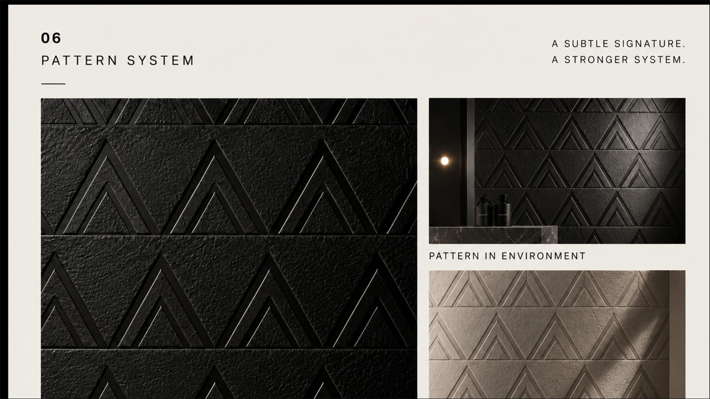 ARMAF monogram pattern applied to dark materials
