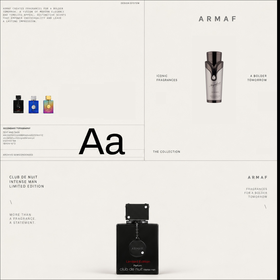 ARMAF typography and product design guidelines