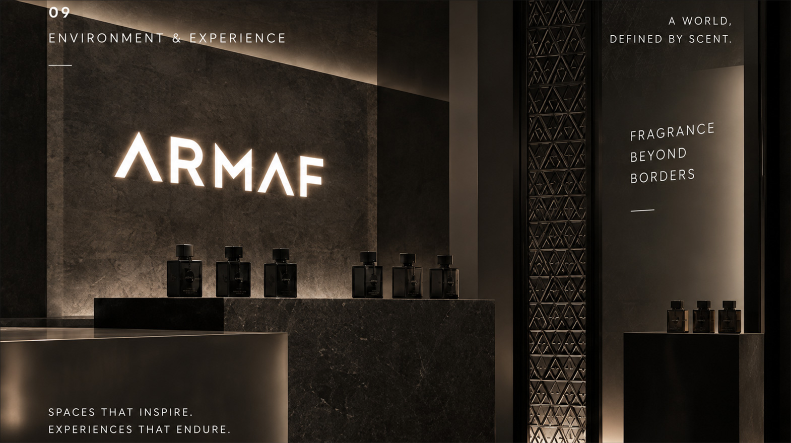ARMAF retail display and fragrance collection