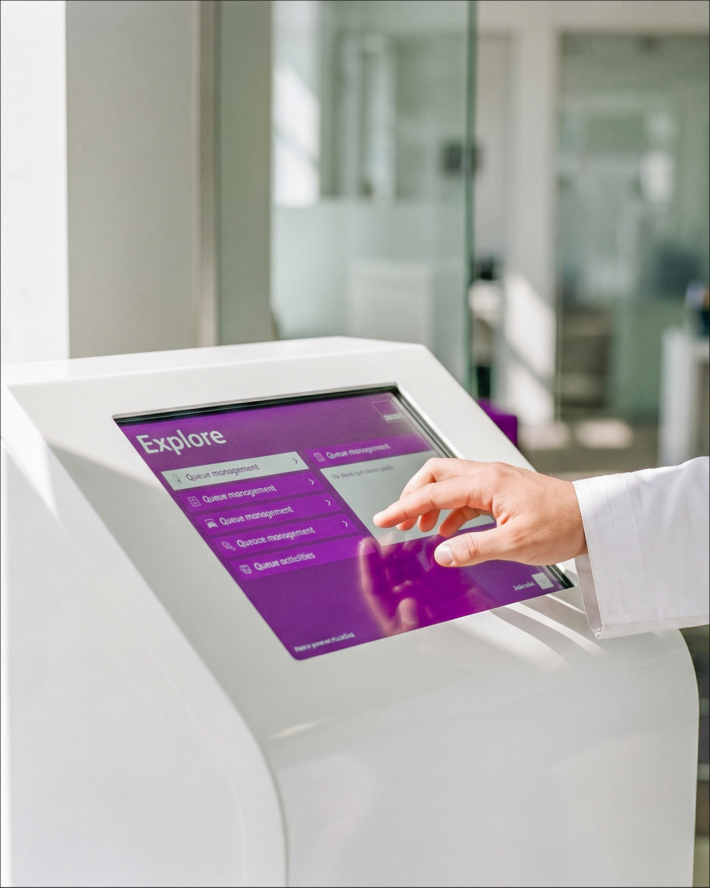 Customer using the Bank Nizwa digital touchscreen