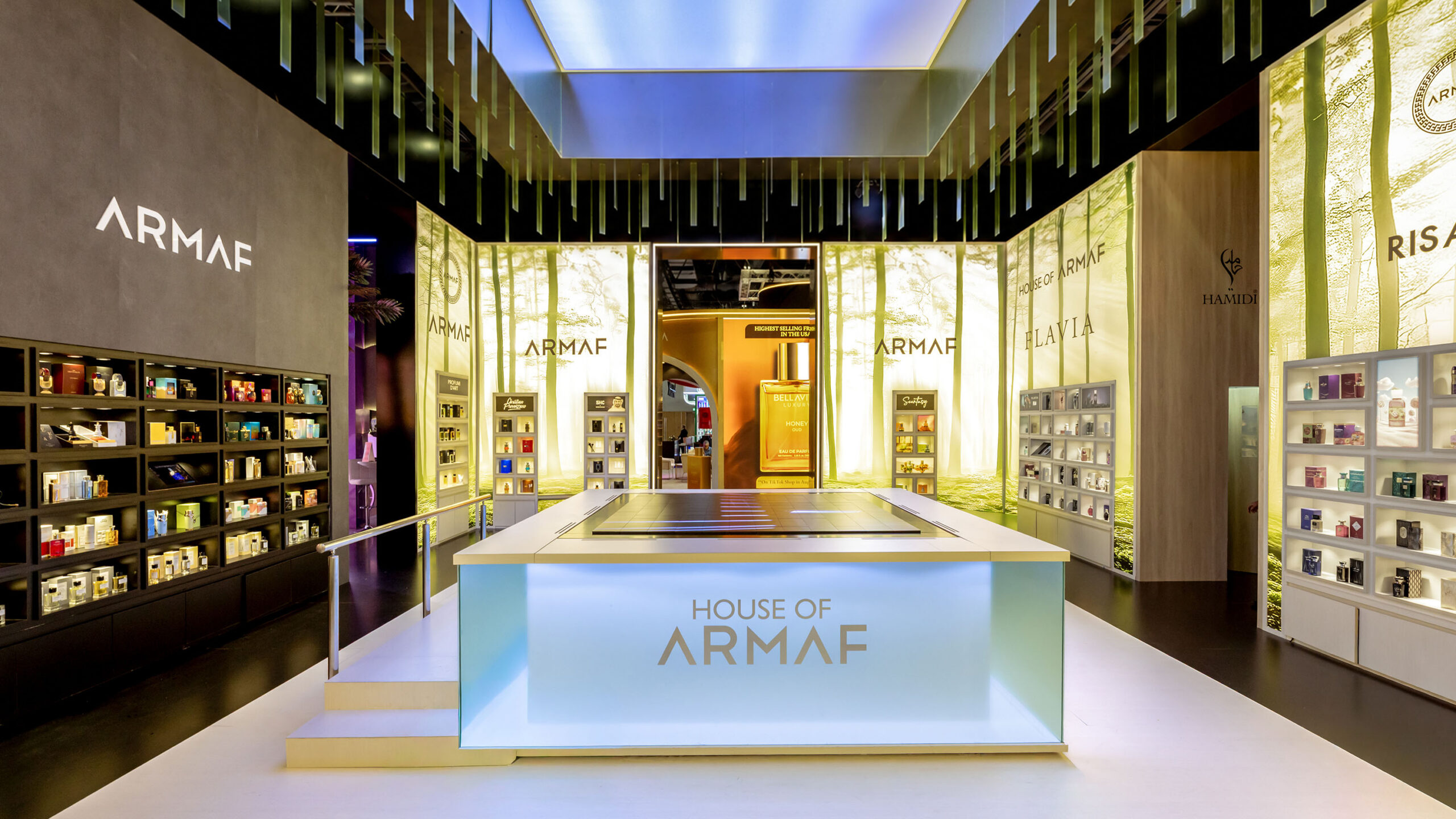 House of ARMAF illuminated display