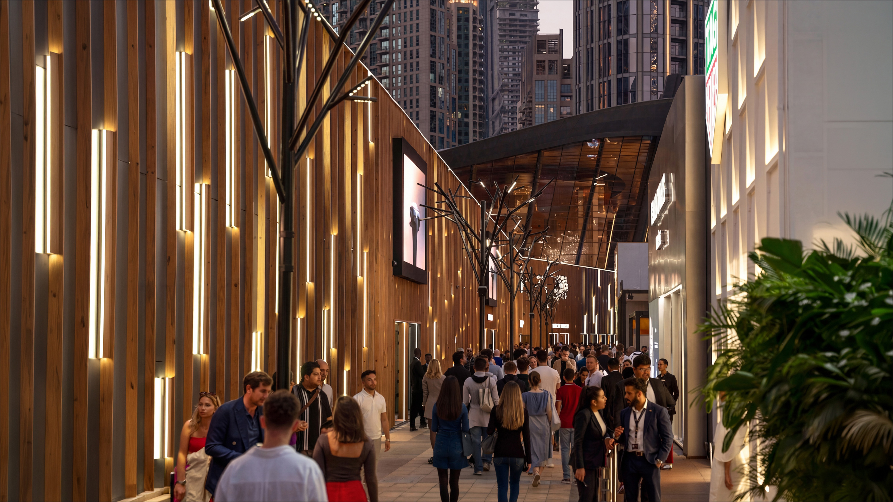 Dubai Watch Week 2025 — visitors on the main village route